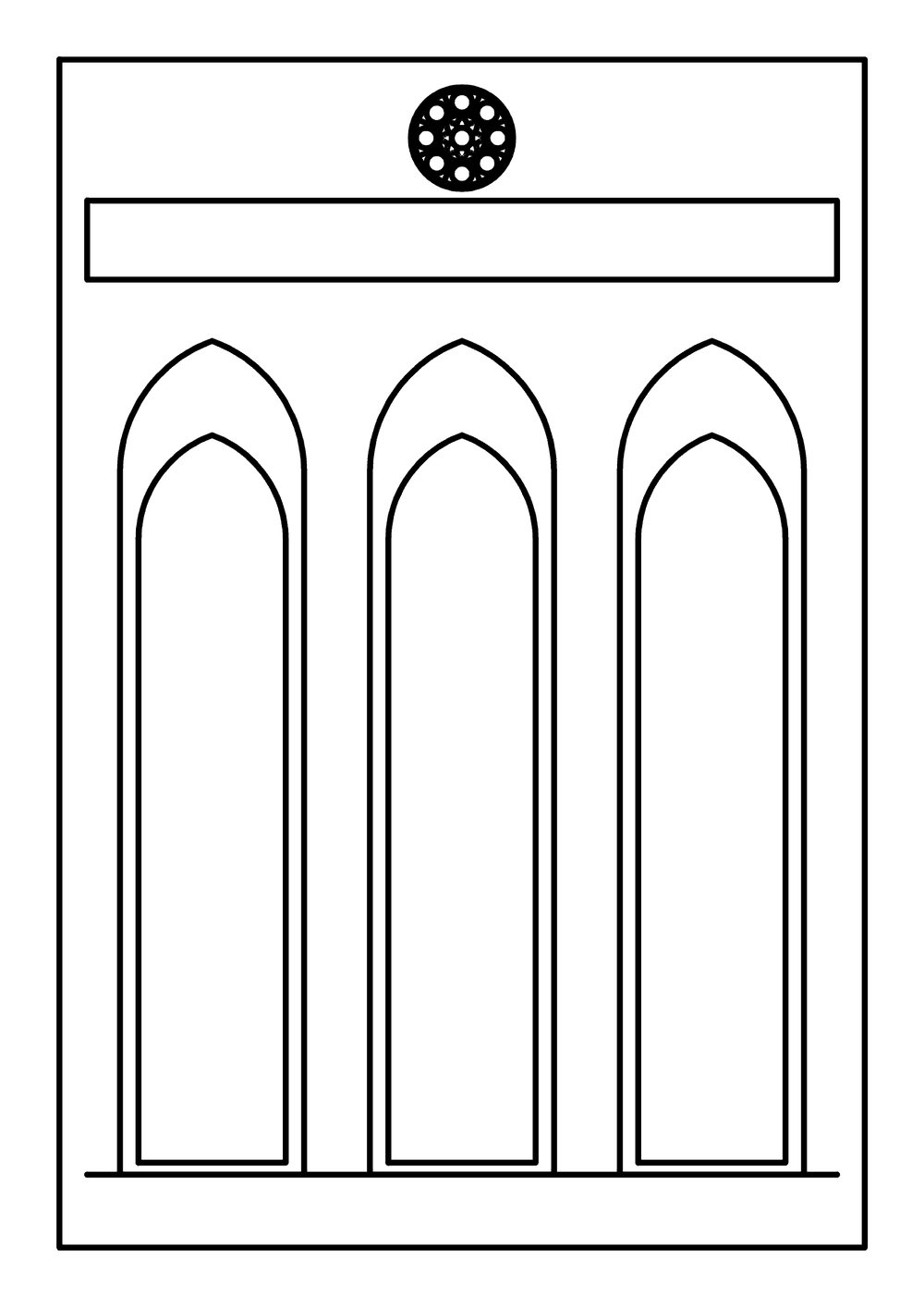 Kerkinterieur met roosvenster — Christelijk, niveau A