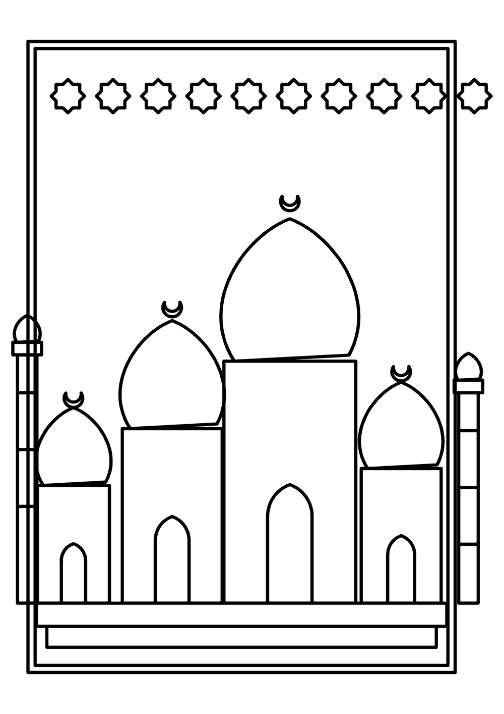 Stadsgezicht met koepels en minaretten — Islamitisch, niveau C